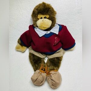 1990s Build a Bear Monkey Vintage Monkey Plush + Vintage BaB Golf Outfit